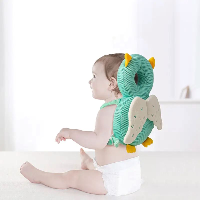 Oreiller Bebe - OreillerProtectionBébé™ - Hiboux Vert